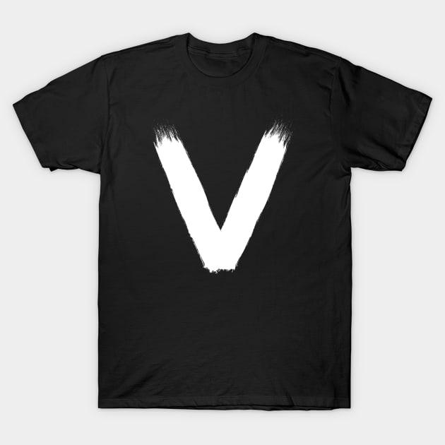 The white letter V. T-Shirt by Ocennyy